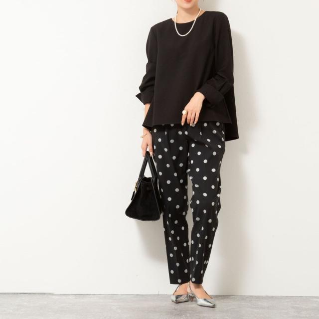 ノーリーズ（NOLLEY’S）/《セットアップ対応》ウォッシャブルストレッチギャババックフレアブラウス