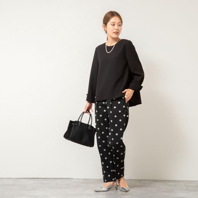 ノーリーズ（NOLLEY’S）/《セットアップ対応》ウォッシャブルストレッチギャババックフレアブラウス