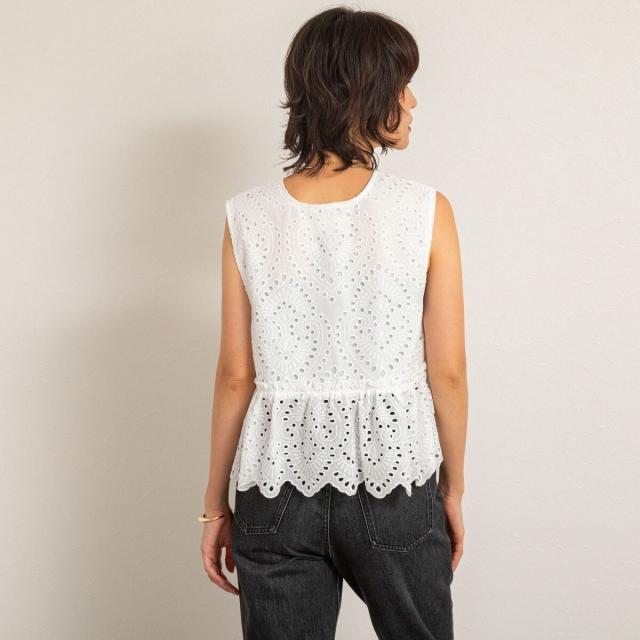 マクウェル（MAQWEL）/【MAQWEL/マクウェル】《セットアップ対応》ウォッシャブルエンブロイダリーレースベスト