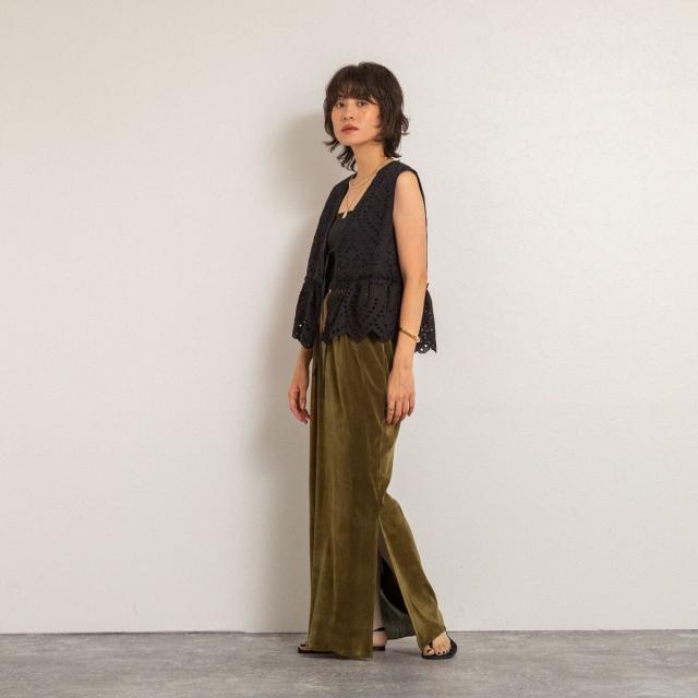 マクウェル（MAQWEL）/【MAQWEL/マクウェル】《セットアップ対応》ウォッシャブルエンブロイダリーレースベスト