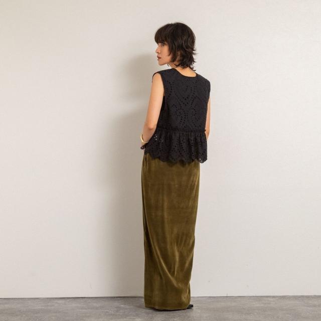 マクウェル（MAQWEL）/【MAQWEL/マクウェル】《セットアップ対応》ウォッシャブルエンブロイダリーレースベスト