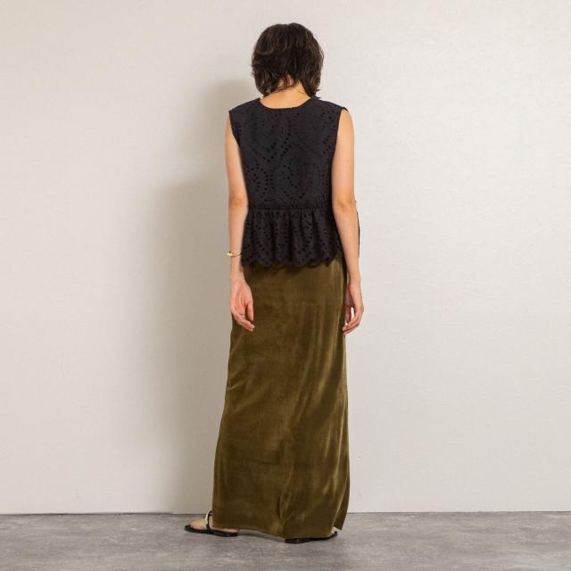 マクウェル（MAQWEL）/【MAQWEL/マクウェル】《セットアップ対応》ウォッシャブルエンブロイダリーレースベスト