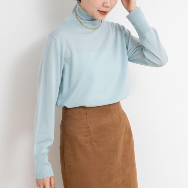 ノーリーズソフィー（NOLLEY’S sophi）/《手洗い可能》18Gウール100%ハイネックプルオーバー