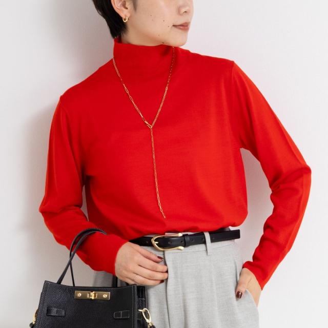 ノーリーズソフィー（NOLLEY’S sophi）/《手洗い可能》18Gウール100%ハイネックプルオーバー