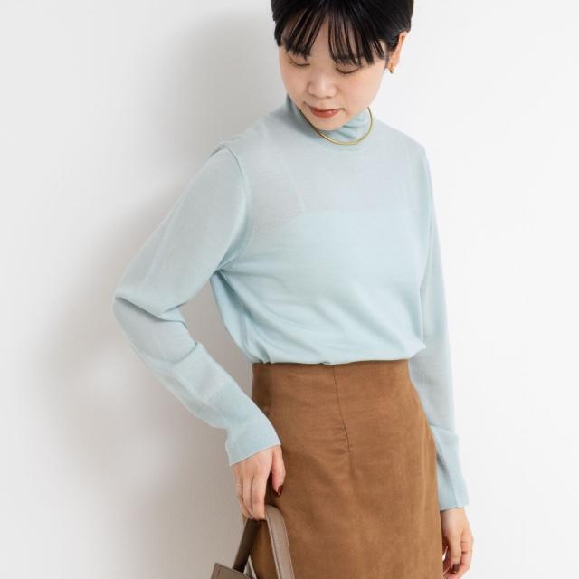 ノーリーズソフィー（NOLLEY’S sophi）/《手洗い可能》18Gウール100%ハイネックプルオーバー