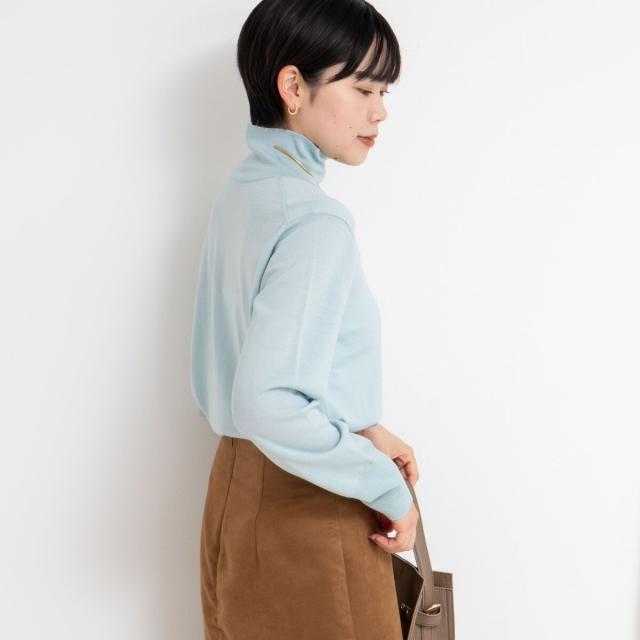 ノーリーズソフィー（NOLLEY’S sophi）/《手洗い可能》18Gウール100%ハイネックプルオーバー