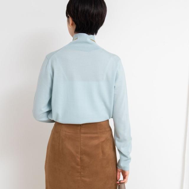 ノーリーズソフィー（NOLLEY’S sophi）/《手洗い可能》18Gウール100%ハイネックプルオーバー