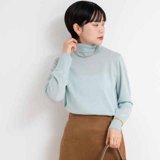 ノーリーズソフィー（NOLLEY’S sophi）/《手洗い可能》18Gウール100%ハイネックプルオーバー