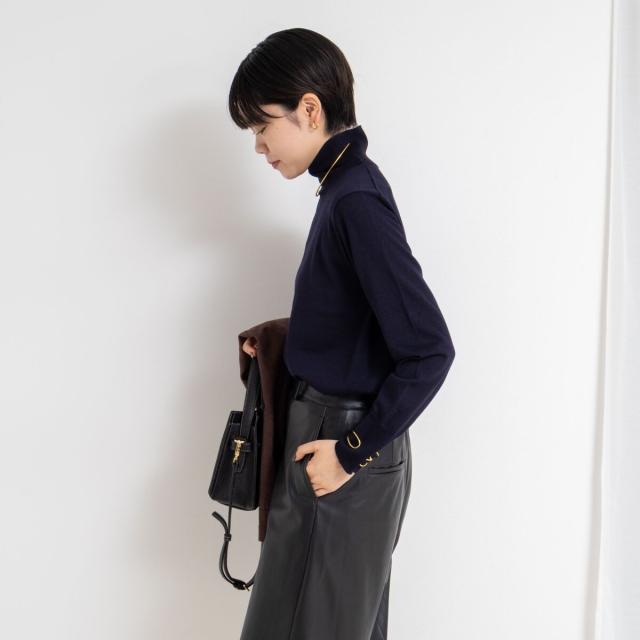 ノーリーズソフィー（NOLLEY’S sophi）/《手洗い可能》18Gウール100%ハイネックプルオーバー