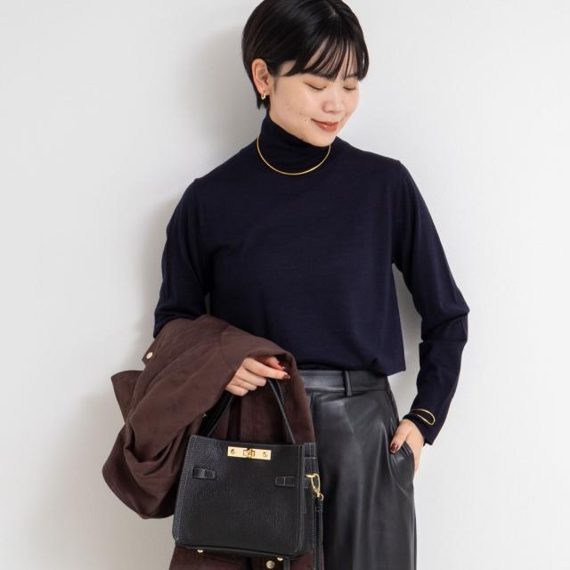 ノーリーズソフィー（NOLLEY’S sophi）/《手洗い可能》18Gウール100%ハイネックプルオーバー