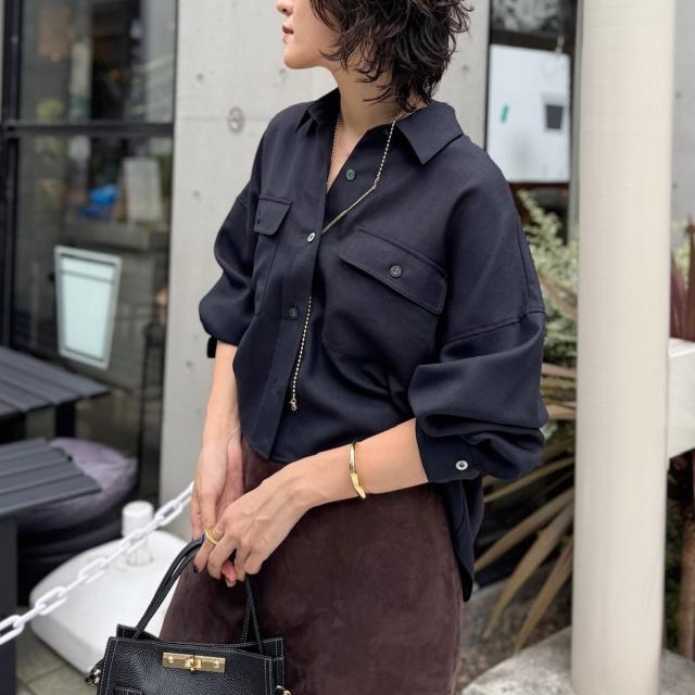 ノーリーズソフィー（NOLLEY’S sophi）/ウォッシャブルウール混ビエラショートシャツ