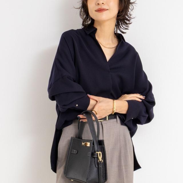 ノーリーズソフィー（NOLLEY’S sophi）/《morisachiシリーズとセットアップ対応》ウォッシャブルダブルサテンスキッパーブラウス