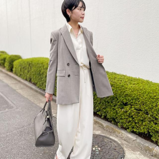 ノーリーズソフィー（NOLLEY’S sophi）/《morisachiシリーズとセットアップ対応》ウォッシャブルダブルサテンスキッパーブラウス