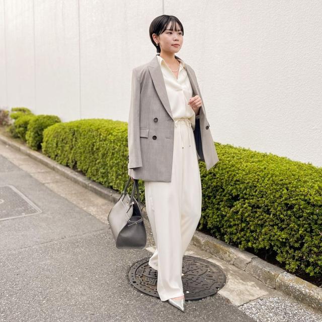 ノーリーズソフィー（NOLLEY’S sophi）/《morisachiシリーズとセットアップ対応》ウォッシャブルダブルサテンスキッパーブラウス