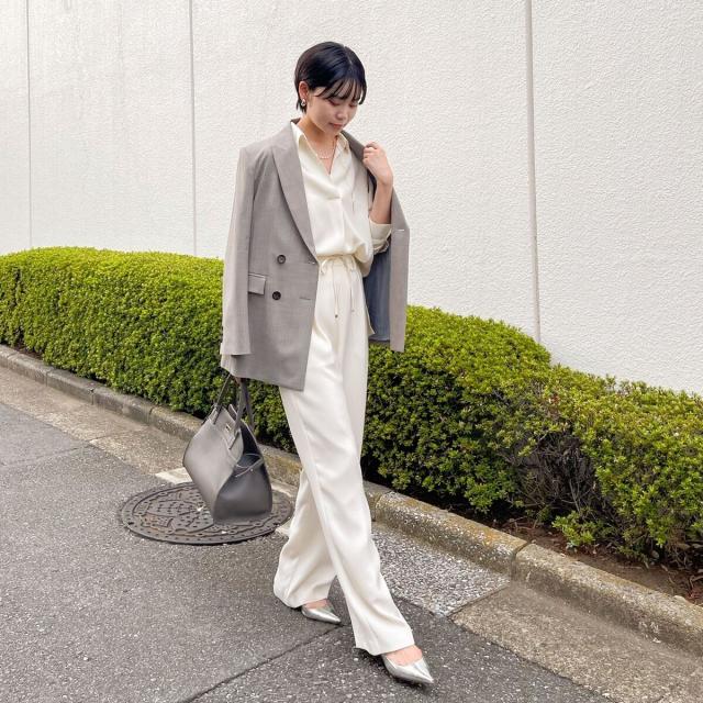 ノーリーズソフィー（NOLLEY’S sophi）/《morisachiシリーズとセットアップ対応》ウォッシャブルダブルサテンスキッパーブラウス