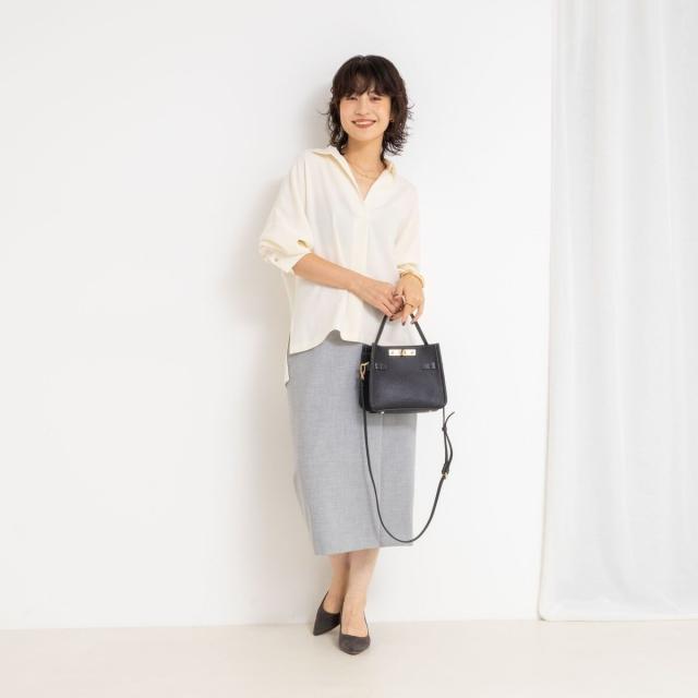 ノーリーズソフィー（NOLLEY’S sophi）/《morisachiシリーズとセットアップ対応》ウォッシャブルダブルサテンスキッパーブラウス