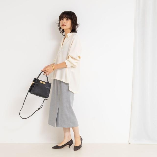 ノーリーズソフィー（NOLLEY’S sophi）/《morisachiシリーズとセットアップ対応》ウォッシャブルダブルサテンスキッパーブラウス