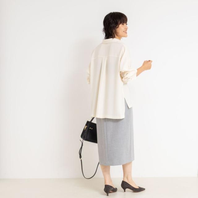 ノーリーズソフィー（NOLLEY’S sophi）/《morisachiシリーズとセットアップ対応》ウォッシャブルダブルサテンスキッパーブラウス