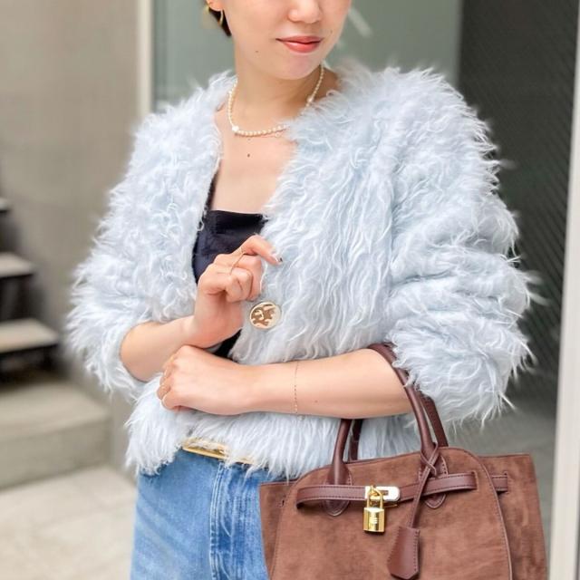 ノーリーズソフィー（NOLLEY’S sophi）/《手洗い可能》カール起毛ショートカーディガン