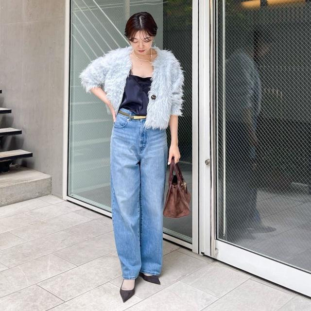 ノーリーズソフィー（NOLLEY’S sophi）/《手洗い可能》カール起毛ショートカーディガン