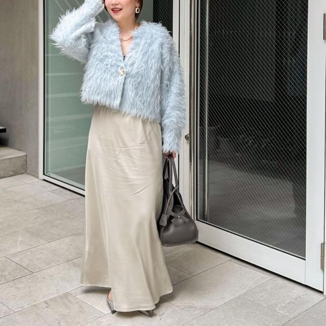 ノーリーズソフィー（NOLLEY’S sophi）/《手洗い可能》カール起毛ショートカーディガン