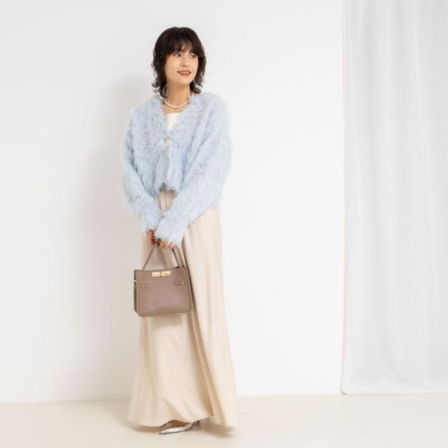 ノーリーズソフィー（NOLLEY’S sophi）/《手洗い可能》カール起毛ショートカーディガン