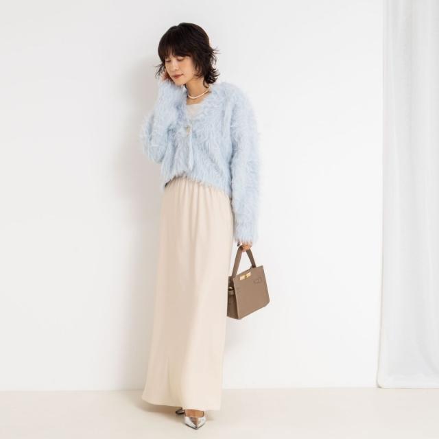 ノーリーズソフィー（NOLLEY’S sophi）/《手洗い可能》カール起毛ショートカーディガン