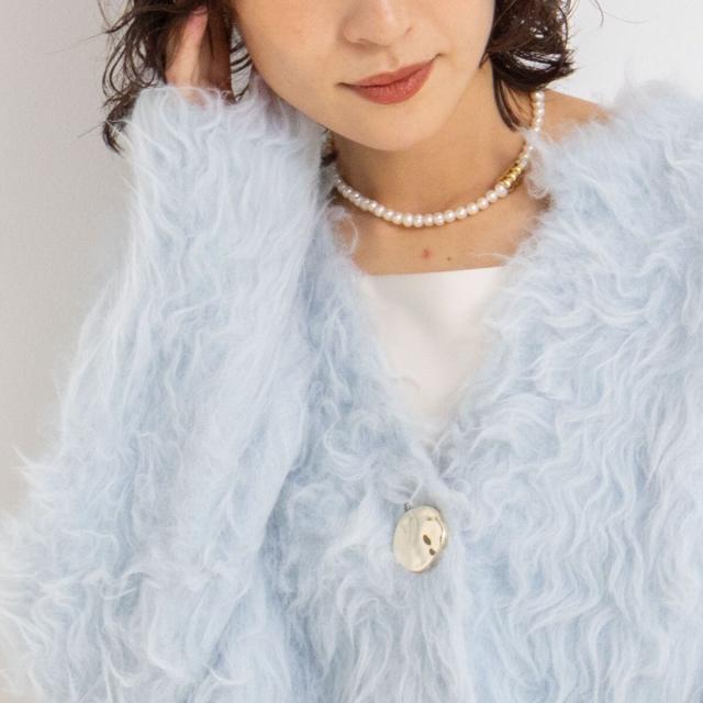 ノーリーズソフィー（NOLLEY’S sophi）/《手洗い可能》カール起毛ショートカーディガン