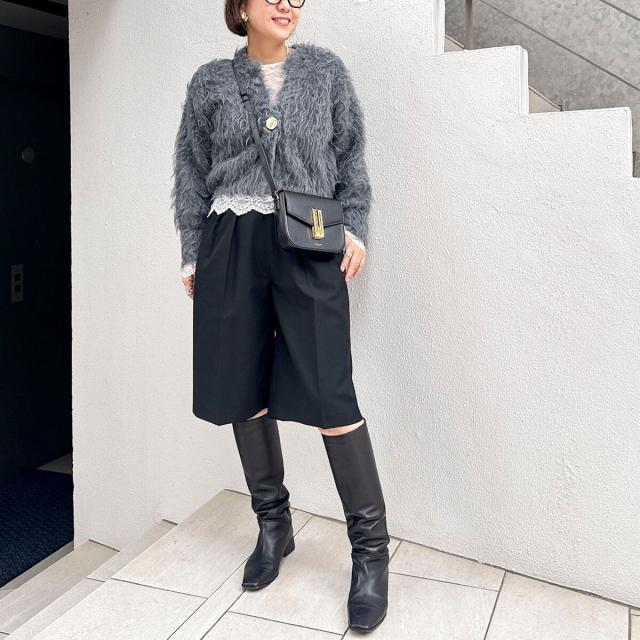 ノーリーズソフィー（NOLLEY’S sophi）/《手洗い可能》カール起毛ショートカーディガン