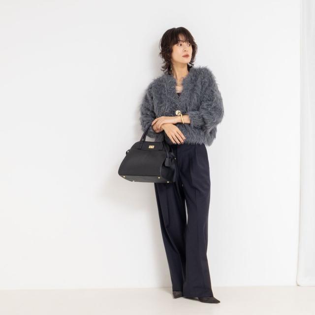 ノーリーズソフィー（NOLLEY’S sophi）/《手洗い可能》カール起毛ショートカーディガン