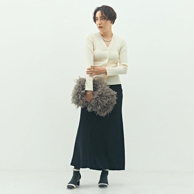 ノーリーズソフィー（NOLLEY’S sophi）/《アンサンブル対応》《手洗い可能》カシミヤ混リブVネックカーディガン