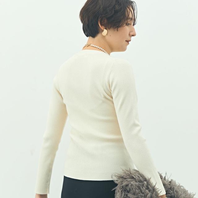 ノーリーズソフィー（NOLLEY’S sophi）/《アンサンブル対応》《手洗い可能》カシミヤ混リブVネックカーディガン