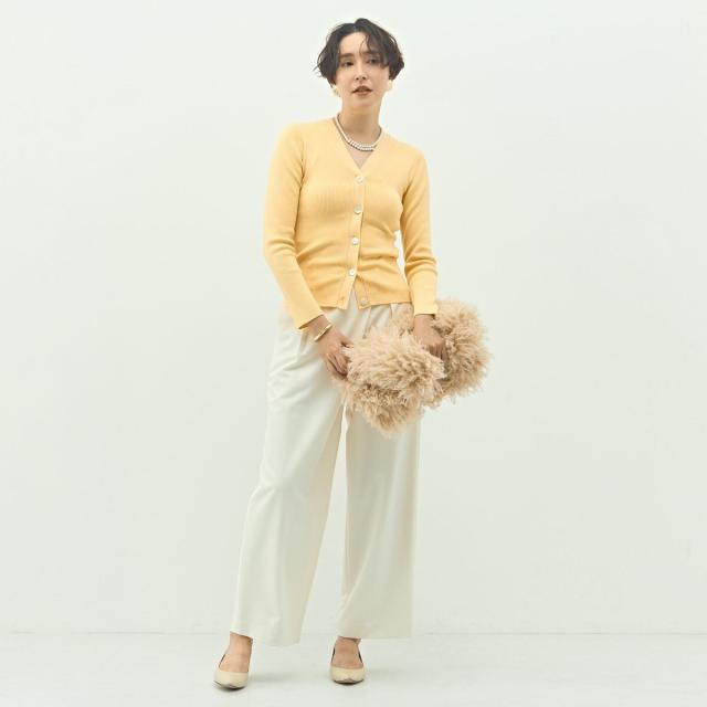 ノーリーズソフィー（NOLLEY’S sophi）/《アンサンブル対応》《手洗い可能》カシミヤ混リブVネックカーディガン