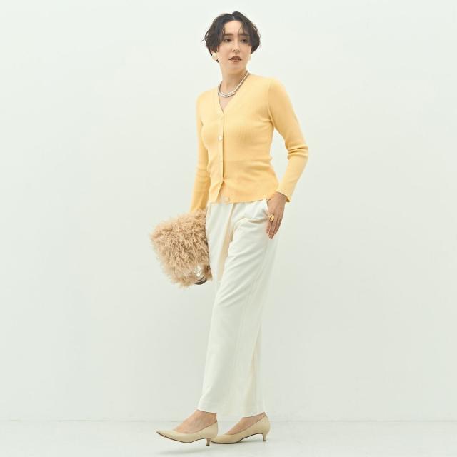 ノーリーズソフィー（NOLLEY’S sophi）/《アンサンブル対応》《手洗い可能》カシミヤ混リブVネックカーディガン