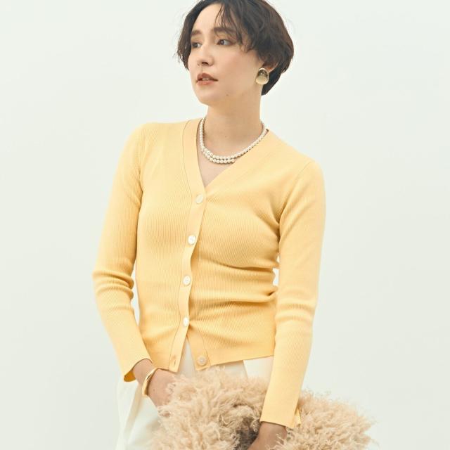 ノーリーズソフィー（NOLLEY’S sophi）/《アンサンブル対応》《手洗い可能》カシミヤ混リブVネックカーディガン