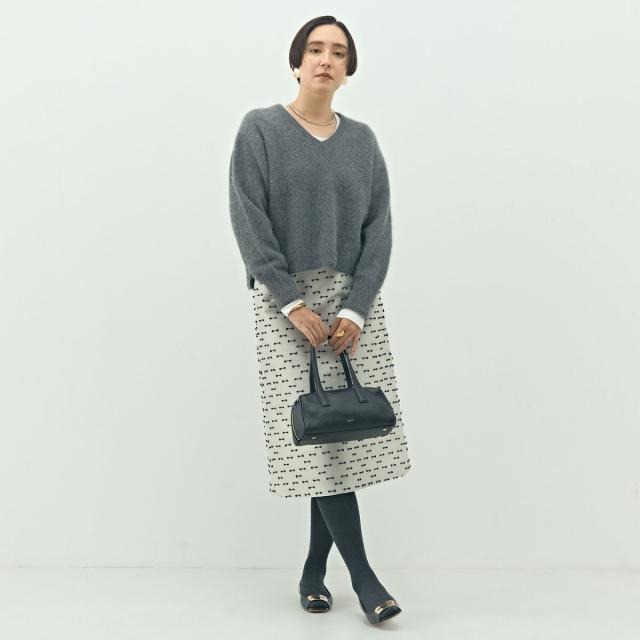 ノーリーズ（NOLLEY’S）/《セットアップ対応》ウォッシャブルリボンジャガードAラインスカート