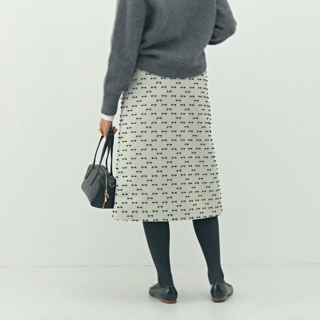 ノーリーズ（NOLLEY’S）/《セットアップ対応》ウォッシャブルリボンジャガードAラインスカート