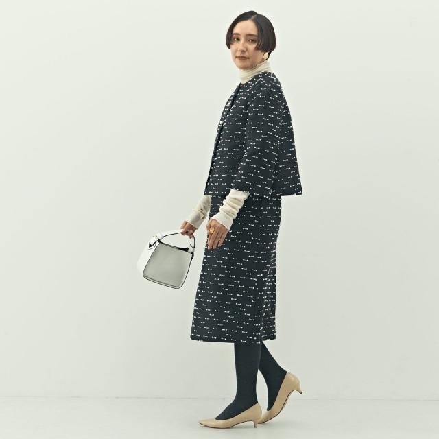 ノーリーズ（NOLLEY’S）/《セットアップ対応》ウォッシャブルリボンジャガードAラインスカート