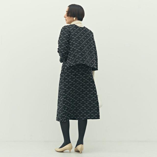 ノーリーズ（NOLLEY’S）/《セットアップ対応》ウォッシャブルリボンジャガードAラインスカート