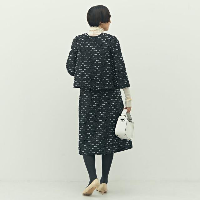 ノーリーズ（NOLLEY’S）/《セットアップ対応》ウォッシャブルリボンジャガードAラインスカート