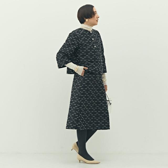 ノーリーズ（NOLLEY’S）/《セットアップ対応》ウォッシャブルリボンジャガードAラインスカート