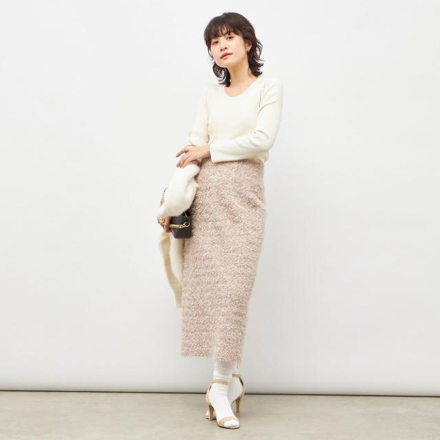 ノーリーズソフィー（NOLLEY’S sophi）/《セットアップ対応》ウォッシャブルフェザーチュールタイトスカート