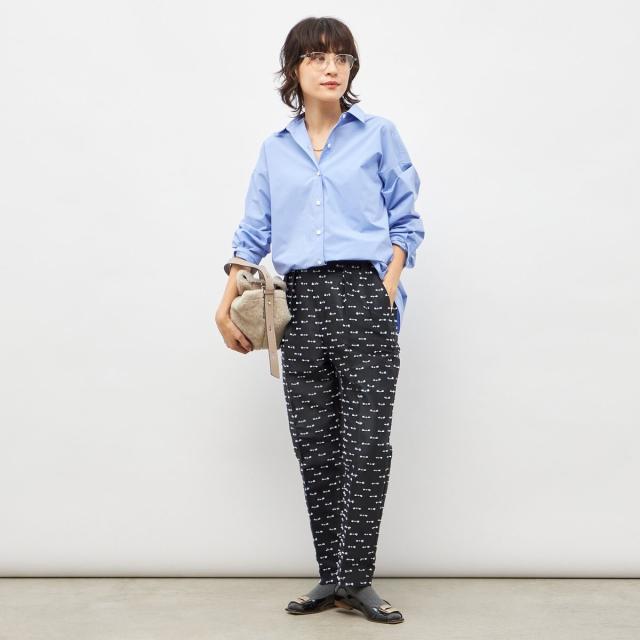 ノーリーズ（NOLLEY’S）/《セットアップ対応》ウォッシャブルリボンジャガードタックテーパードパンツ