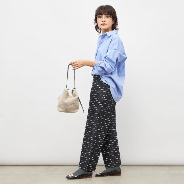 ノーリーズ（NOLLEY’S）/《セットアップ対応》ウォッシャブルリボンジャガードタックテーパードパンツ