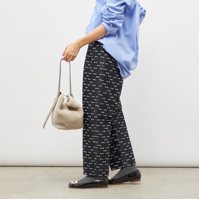 ノーリーズ（NOLLEY’S）/《セットアップ対応》ウォッシャブルリボンジャガードタックテーパードパンツ