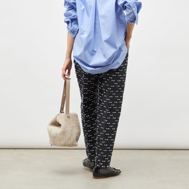 ノーリーズ（NOLLEY’S）/《セットアップ対応》ウォッシャブルリボンジャガードタックテーパードパンツ