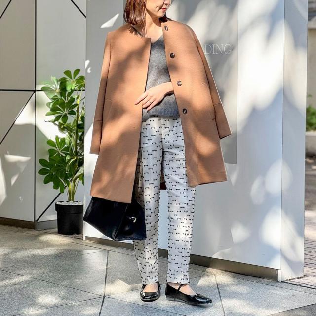 ノーリーズ（NOLLEY’S）/《セットアップ対応》ウォッシャブルリボンジャガードタックテーパードパンツ