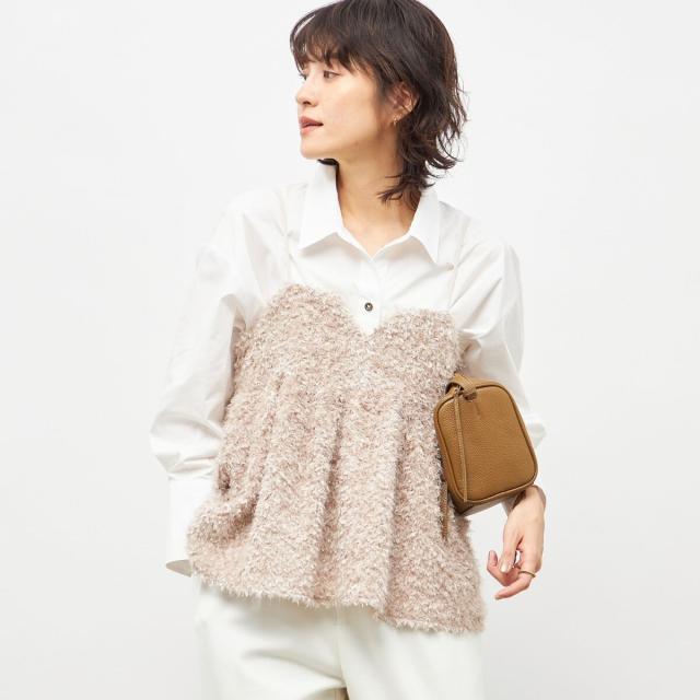 ノーリーズソフィー（NOLLEY’S sophi）/《セットアップ対応》ウォッシャブルフェザーチュールキャミブラウス