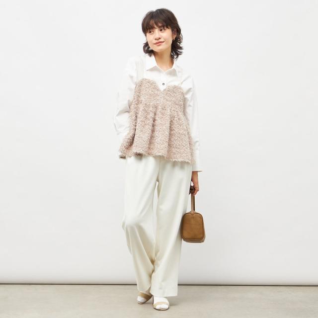 ノーリーズソフィー（NOLLEY’S sophi）/《セットアップ対応》ウォッシャブルフェザーチュールキャミブラウス