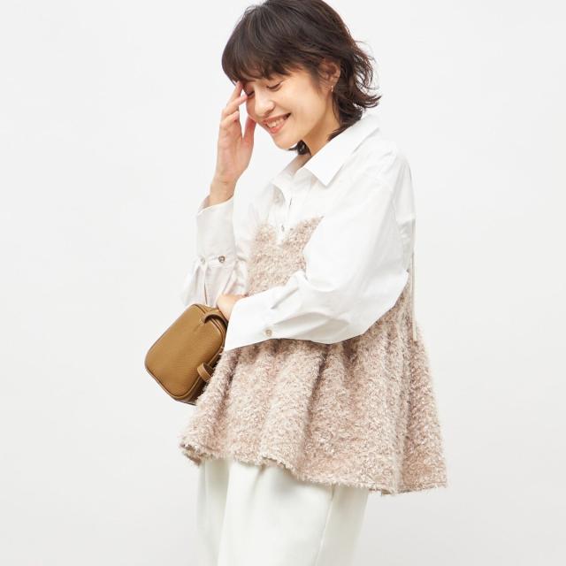 ノーリーズソフィー（NOLLEY’S sophi）/《セットアップ対応》ウォッシャブルフェザーチュールキャミブラウス